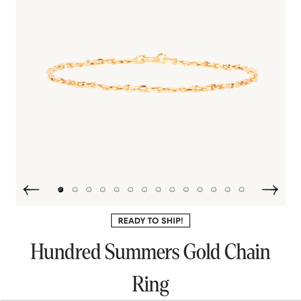 Catbird Hundred Summers Gold Chain Ring size 5